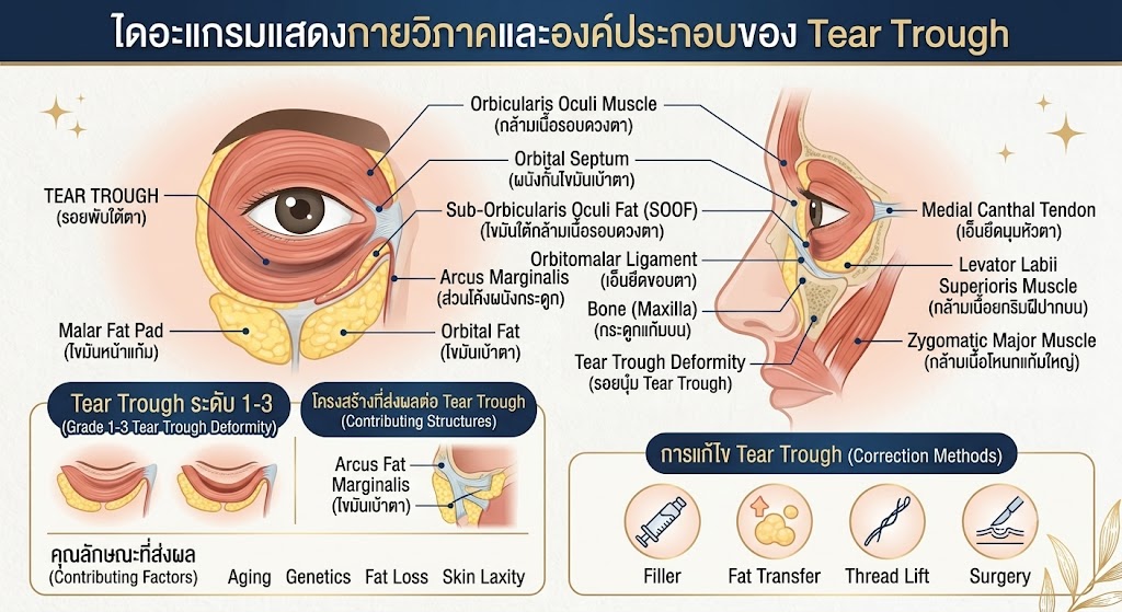 Anatomy Diagram ของ Tear Trough